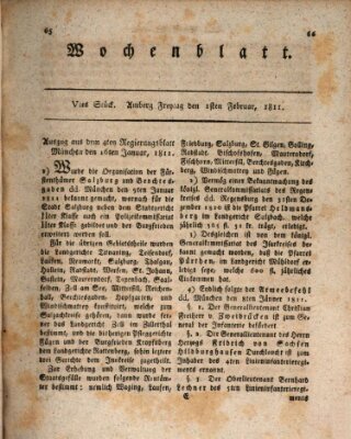 Wochenblatt (Oberpfälzisches Wochenblat) Freitag 1. Februar 1811