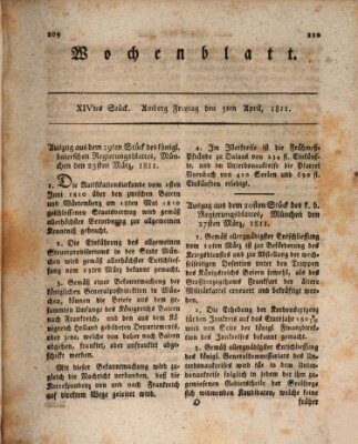 Wochenblatt (Oberpfälzisches Wochenblat) Freitag 5. April 1811