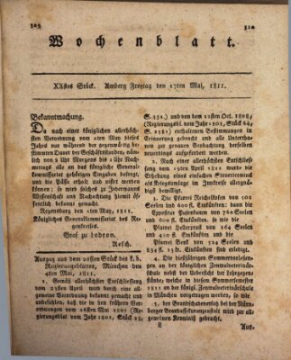 Wochenblatt (Oberpfälzisches Wochenblat) Freitag 17. Mai 1811