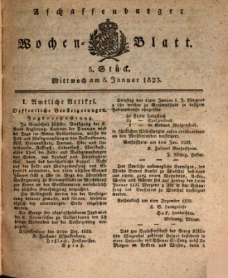 Aschaffenburger Wochenblatt (Aschaffenburger Zeitung) Mittwoch 8. Januar 1823