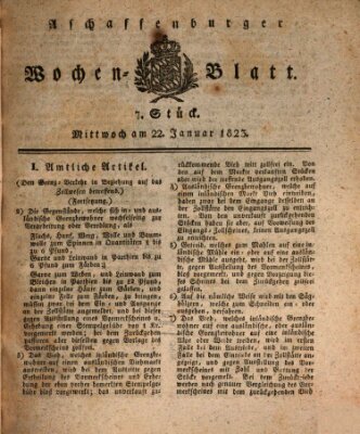 Aschaffenburger Wochenblatt (Aschaffenburger Zeitung) Mittwoch 22. Januar 1823