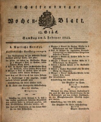 Aschaffenburger Wochenblatt (Aschaffenburger Zeitung) Samstag 8. Februar 1823