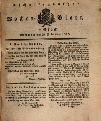 Aschaffenburger Wochenblatt (Aschaffenburger Zeitung) Mittwoch 26. Februar 1823