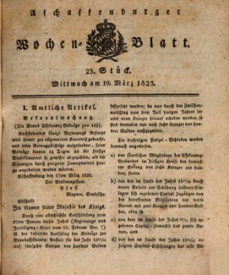 Aschaffenburger Wochenblatt (Aschaffenburger Zeitung) Mittwoch 19. März 1823