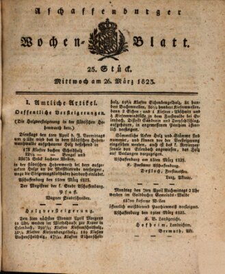 Aschaffenburger Wochenblatt (Aschaffenburger Zeitung) Mittwoch 26. März 1823