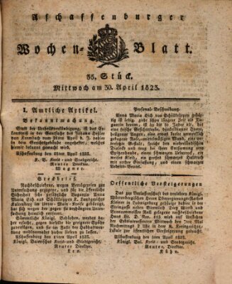 Aschaffenburger Wochenblatt (Aschaffenburger Zeitung) Mittwoch 30. April 1823