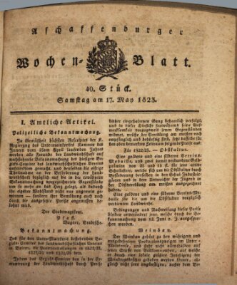 Aschaffenburger Wochenblatt (Aschaffenburger Zeitung) Samstag 17. Mai 1823