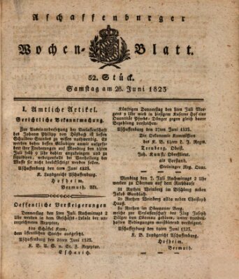 Aschaffenburger Wochenblatt (Aschaffenburger Zeitung) Samstag 28. Juni 1823
