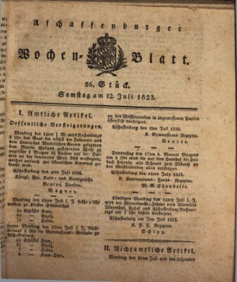 Aschaffenburger Wochenblatt (Aschaffenburger Zeitung) Samstag 12. Juli 1823