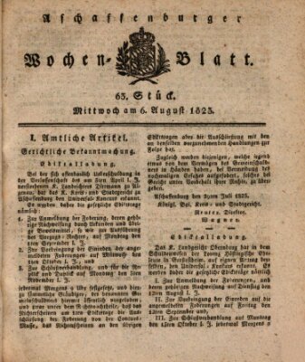 Aschaffenburger Wochenblatt (Aschaffenburger Zeitung) Mittwoch 6. August 1823