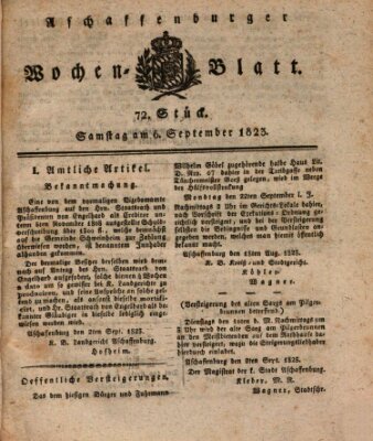 Aschaffenburger Wochenblatt (Aschaffenburger Zeitung) Samstag 6. September 1823