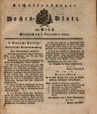 Aschaffenburger Wochenblatt (Aschaffenburger Zeitung) Mittwoch 5. November 1823