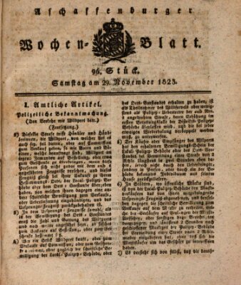 Aschaffenburger Wochenblatt (Aschaffenburger Zeitung) Samstag 29. November 1823