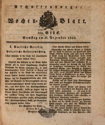 Aschaffenburger Wochenblatt (Aschaffenburger Zeitung) Samstag 27. Dezember 1823