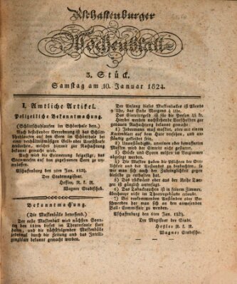 Aschaffenburger Wochenblatt (Aschaffenburger Zeitung) Samstag 10. Januar 1824