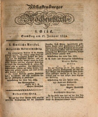 Aschaffenburger Wochenblatt (Aschaffenburger Zeitung) Samstag 17. Januar 1824