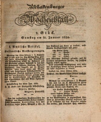 Aschaffenburger Wochenblatt (Aschaffenburger Zeitung) Samstag 31. Januar 1824