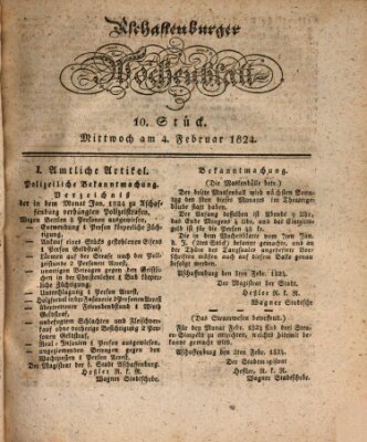 Aschaffenburger Wochenblatt (Aschaffenburger Zeitung) Mittwoch 4. Februar 1824