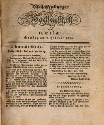 Aschaffenburger Wochenblatt (Aschaffenburger Zeitung) Samstag 7. Februar 1824