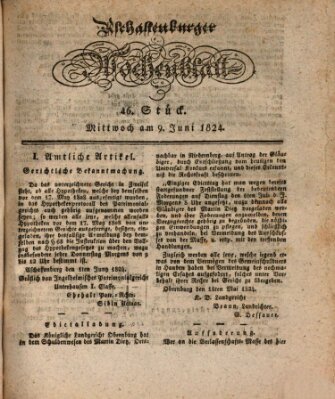 Aschaffenburger Wochenblatt (Aschaffenburger Zeitung) Mittwoch 9. Juni 1824