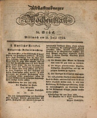 Aschaffenburger Wochenblatt (Aschaffenburger Zeitung) Mittwoch 21. Juli 1824