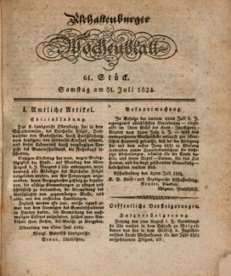 Aschaffenburger Wochenblatt (Aschaffenburger Zeitung) Samstag 31. Juli 1824