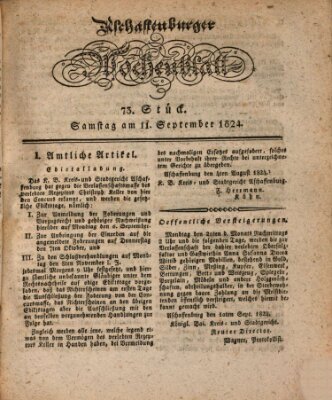 Aschaffenburger Wochenblatt (Aschaffenburger Zeitung) Samstag 11. September 1824