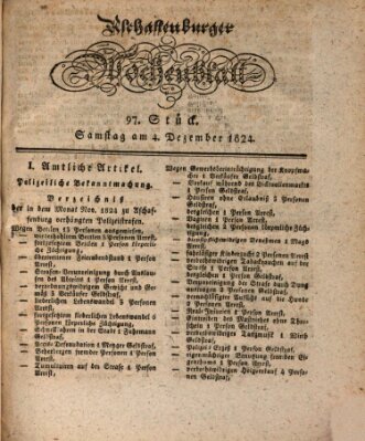 Aschaffenburger Wochenblatt (Aschaffenburger Zeitung) Samstag 4. Dezember 1824