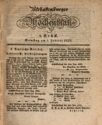 Aschaffenburger Wochenblatt (Aschaffenburger Zeitung) Samstag 8. Januar 1825