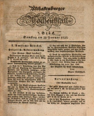 Aschaffenburger Wochenblatt (Aschaffenburger Zeitung) Samstag 22. Januar 1825