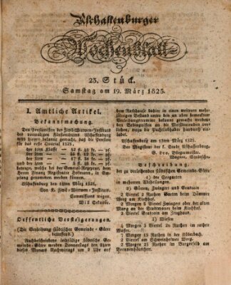 Aschaffenburger Wochenblatt (Aschaffenburger Zeitung) Samstag 19. März 1825