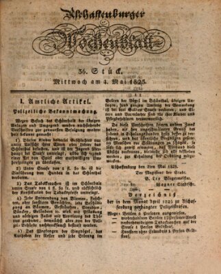 Aschaffenburger Wochenblatt (Aschaffenburger Zeitung) Mittwoch 4. Mai 1825