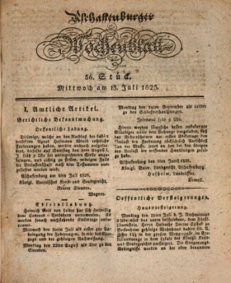 Aschaffenburger Wochenblatt (Aschaffenburger Zeitung) Mittwoch 13. Juli 1825