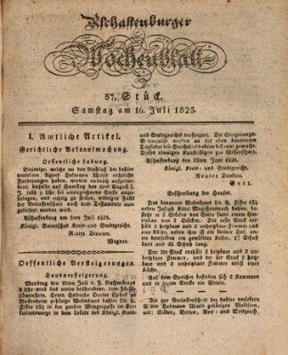 Aschaffenburger Wochenblatt (Aschaffenburger Zeitung) Samstag 16. Juli 1825