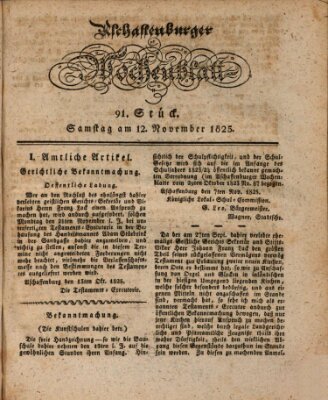 Aschaffenburger Wochenblatt (Aschaffenburger Zeitung) Samstag 12. November 1825