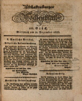 Aschaffenburger Wochenblatt (Aschaffenburger Zeitung) Mittwoch 14. Dezember 1825