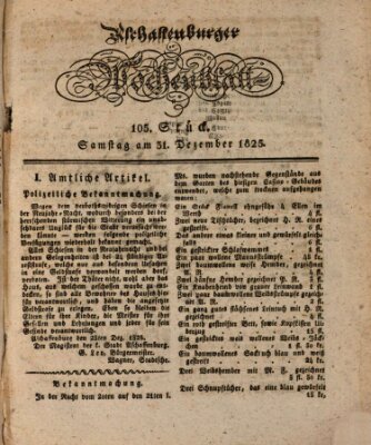 Aschaffenburger Wochenblatt (Aschaffenburger Zeitung) Samstag 31. Dezember 1825