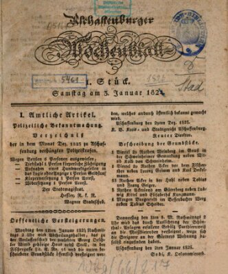 Aschaffenburger Wochenblatt (Aschaffenburger Zeitung) Dienstag 3. Januar 1826