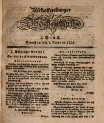 Aschaffenburger Wochenblatt (Aschaffenburger Zeitung) Samstag 7. Januar 1826