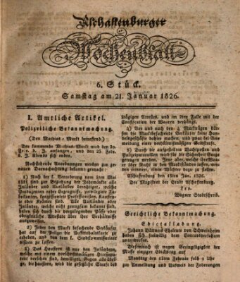 Aschaffenburger Wochenblatt (Aschaffenburger Zeitung) Samstag 21. Januar 1826