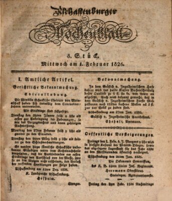 Aschaffenburger Wochenblatt (Aschaffenburger Zeitung) Mittwoch 1. Februar 1826