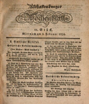 Aschaffenburger Wochenblatt (Aschaffenburger Zeitung) Mittwoch 8. Februar 1826