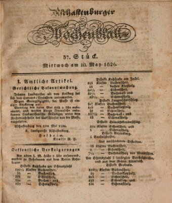 Aschaffenburger Wochenblatt (Aschaffenburger Zeitung) Mittwoch 10. Mai 1826