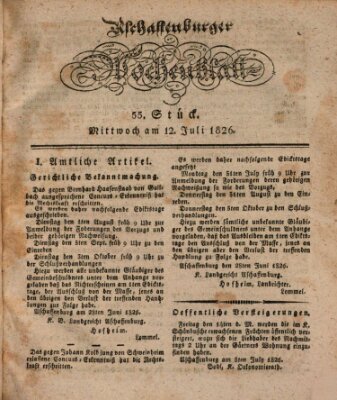 Aschaffenburger Wochenblatt (Aschaffenburger Zeitung) Mittwoch 12. Juli 1826