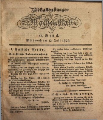 Aschaffenburger Wochenblatt (Aschaffenburger Zeitung) Mittwoch 12. Juli 1826