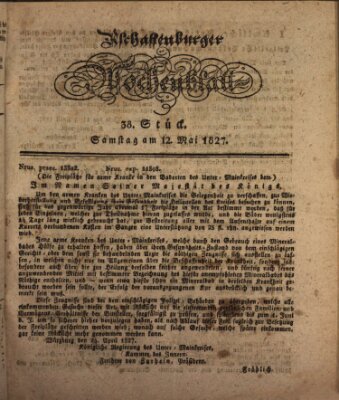 Aschaffenburger Wochenblatt (Aschaffenburger Zeitung) Samstag 12. Mai 1827