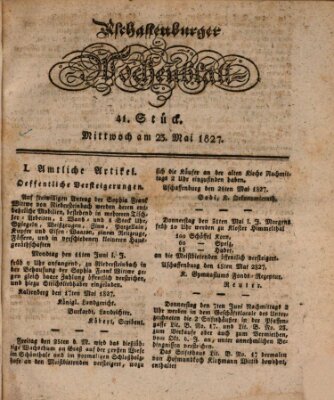 Aschaffenburger Wochenblatt (Aschaffenburger Zeitung) Mittwoch 23. Mai 1827