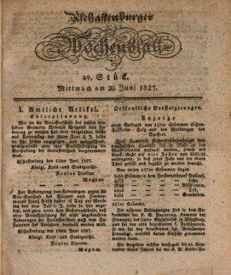 Aschaffenburger Wochenblatt (Aschaffenburger Zeitung) Mittwoch 20. Juni 1827