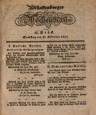 Aschaffenburger Wochenblatt (Aschaffenburger Zeitung) Samstag 27. Oktober 1827