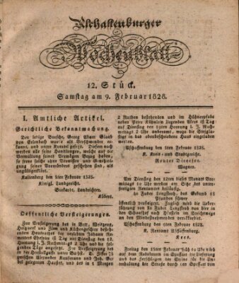 Aschaffenburger Wochenblatt (Aschaffenburger Zeitung) Samstag 9. Februar 1828